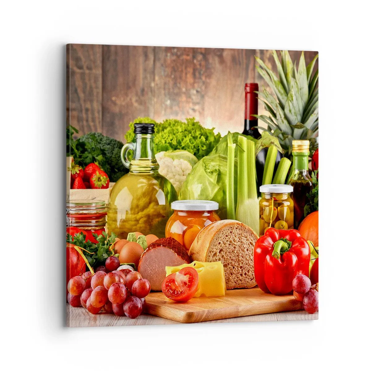 Tablou pe pânză - Afumate, prăjite, marinate - 70x70 cm