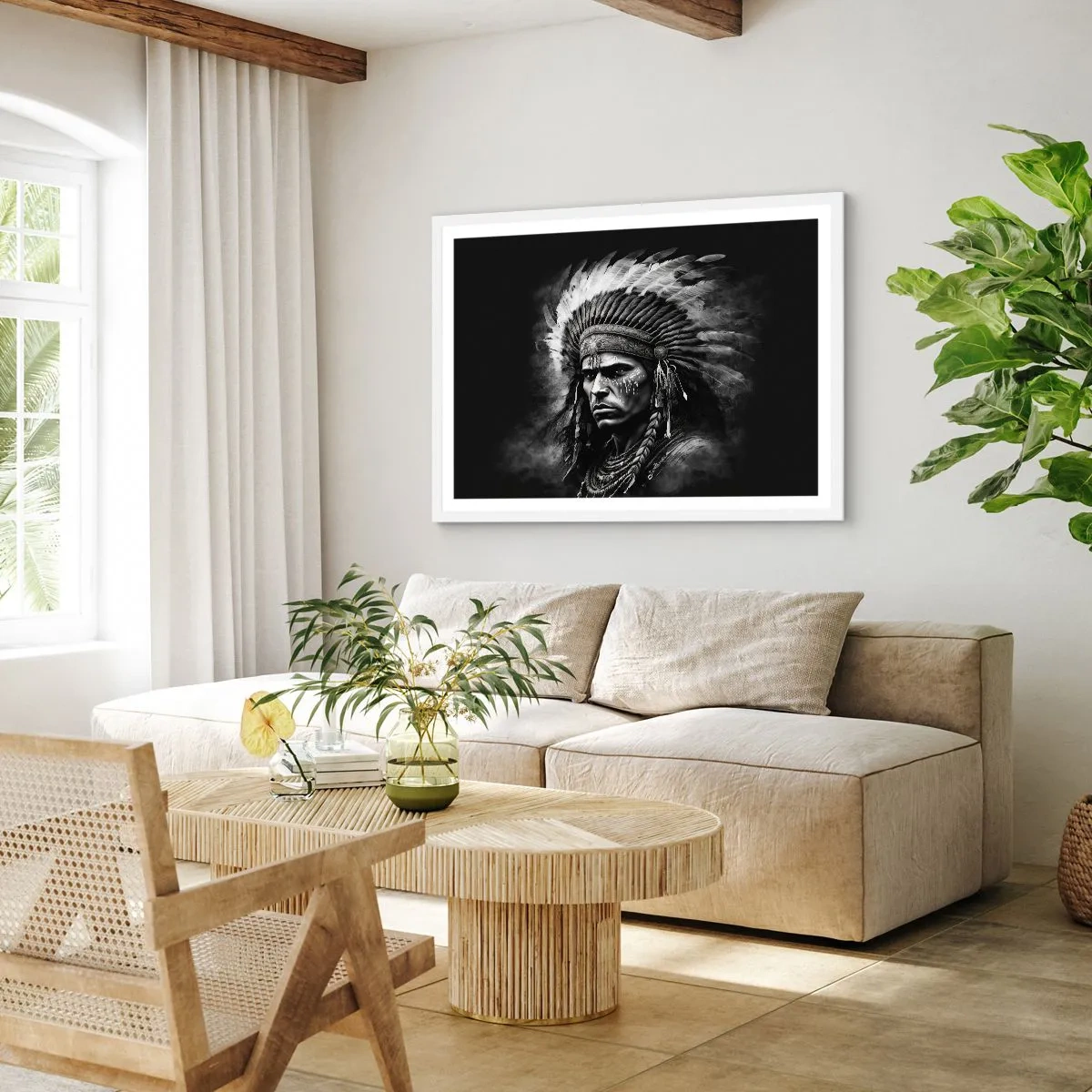 Poster în ramă albă - Conducător și luptător - 40x30 cm