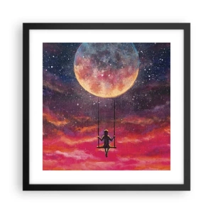 Poster în ramă neagră - Cu capul în nori - 40x40 cm