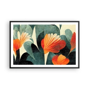 Poster în ramă neagră - Căldura de la tropice și răcoarea verdeței - 91x61 cm