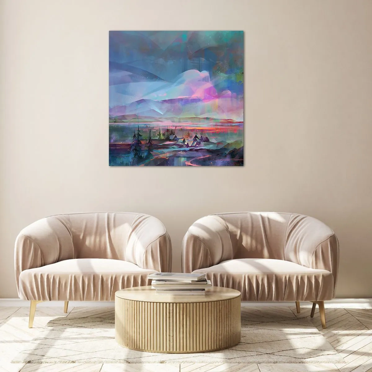 Tablou pe sticlă - Sub un cer binevoitor - 30x30 cm