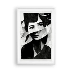 Poster în ramă albă - Cine ești? - 61x91 cm