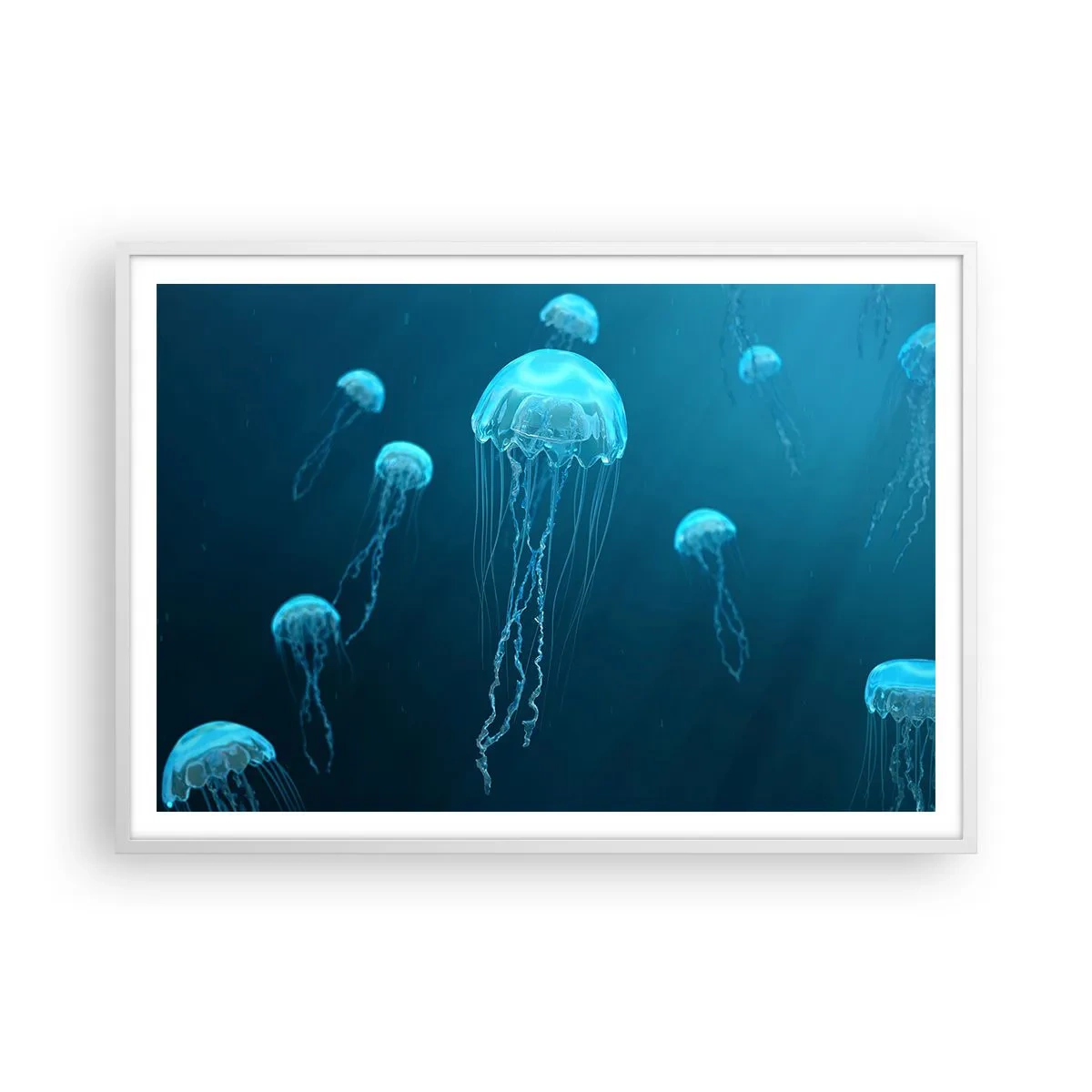 Poster în ramă albă - Dansul oceanic - 100x70 cm
