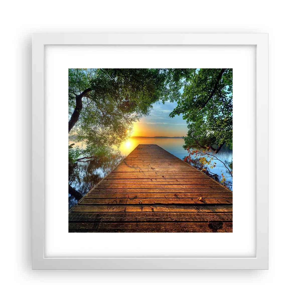 Poster în ramă albă - Nu te grăbi, stai jos - 30x30 cm