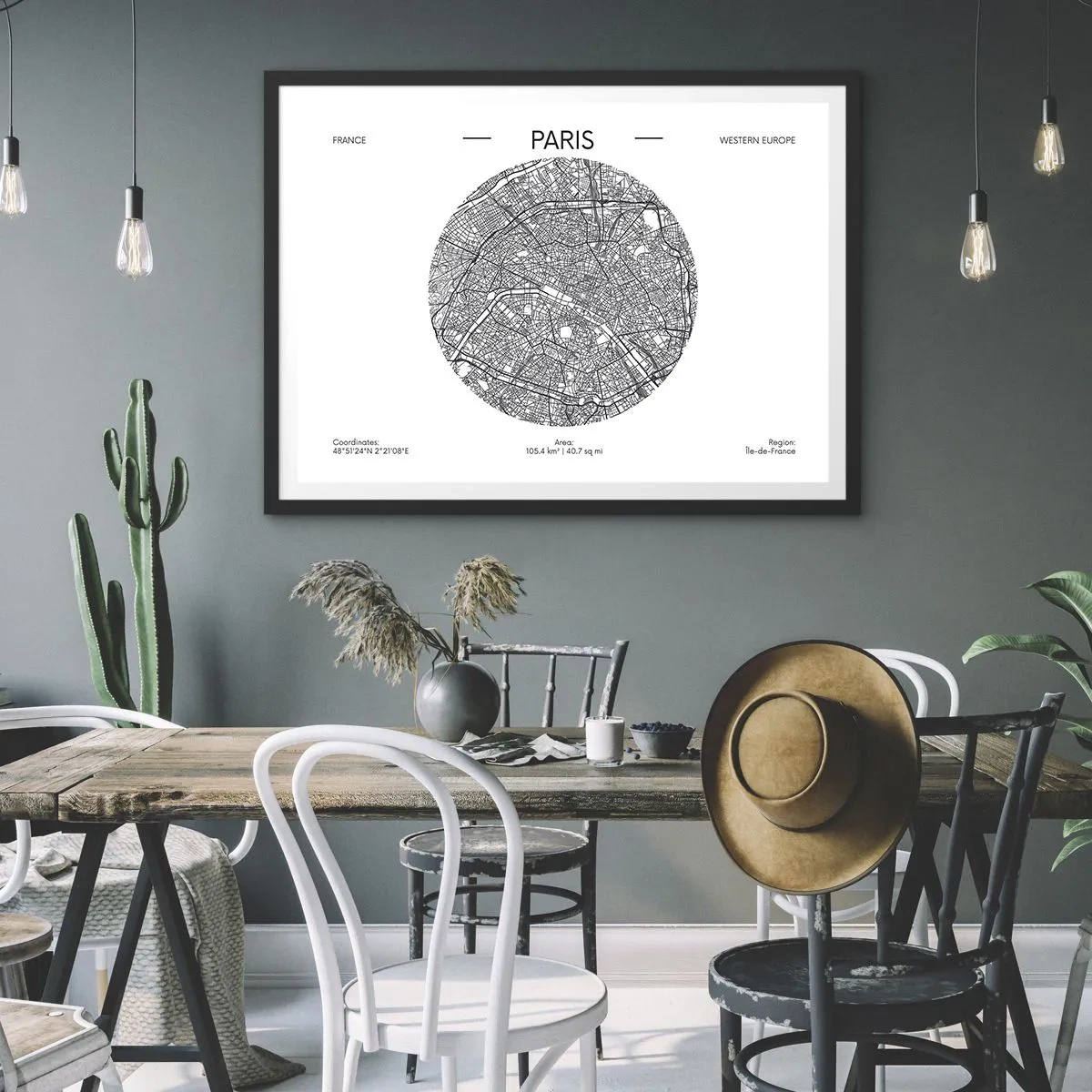 Poster în ramă neagră - Anatomia Parisului - 70x50 cm