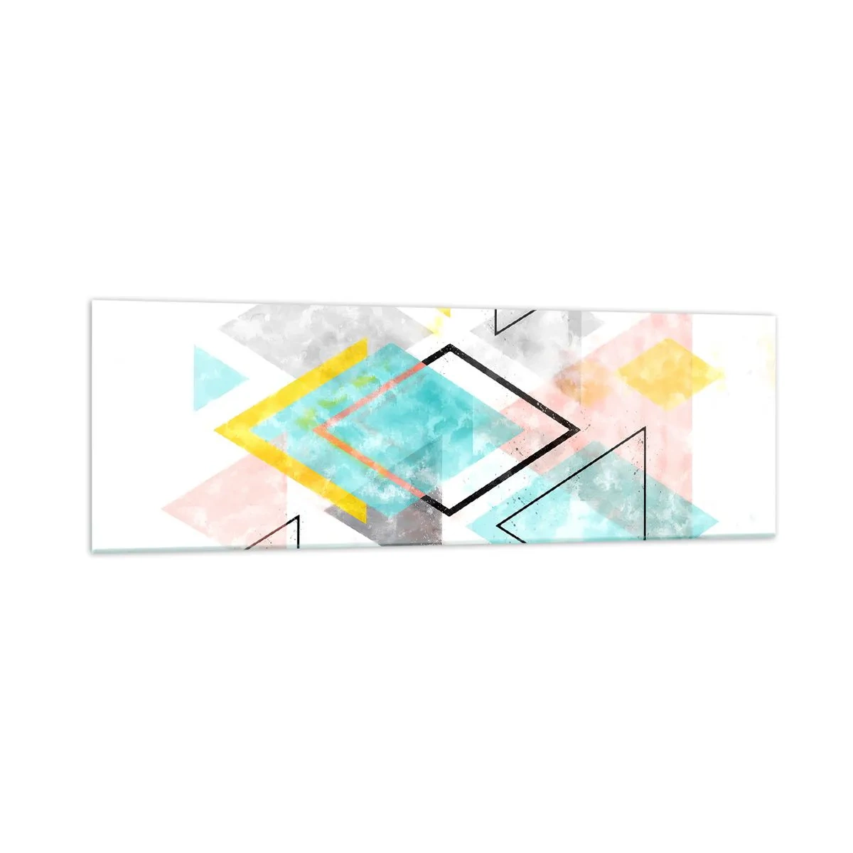 Tablou pe sticlă - Joc geometric - 160x50 cm