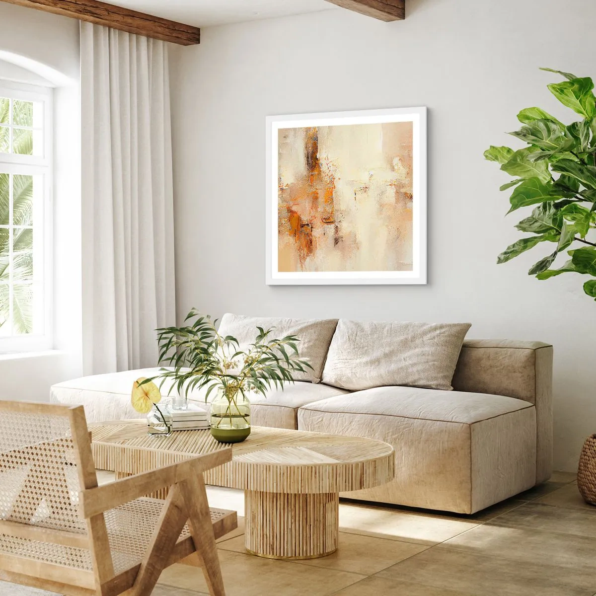 Poster în ramă albă - Sufletul de chihlimbar - 40x40 cm