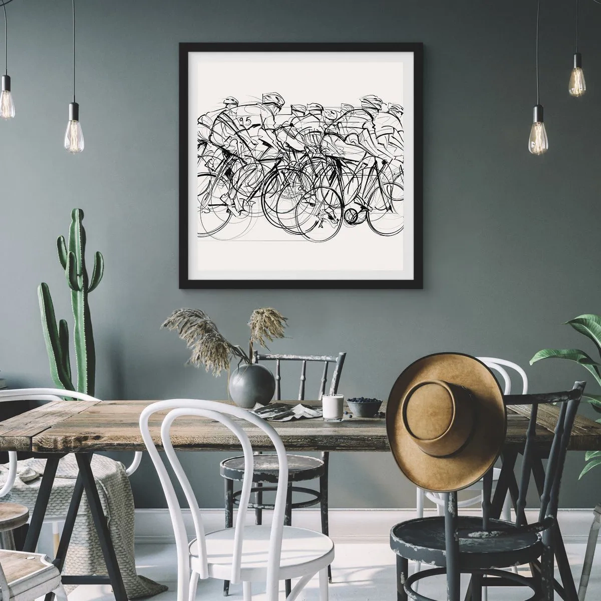 Poster în ramă neagră - Mână în mână - 50x50 cm