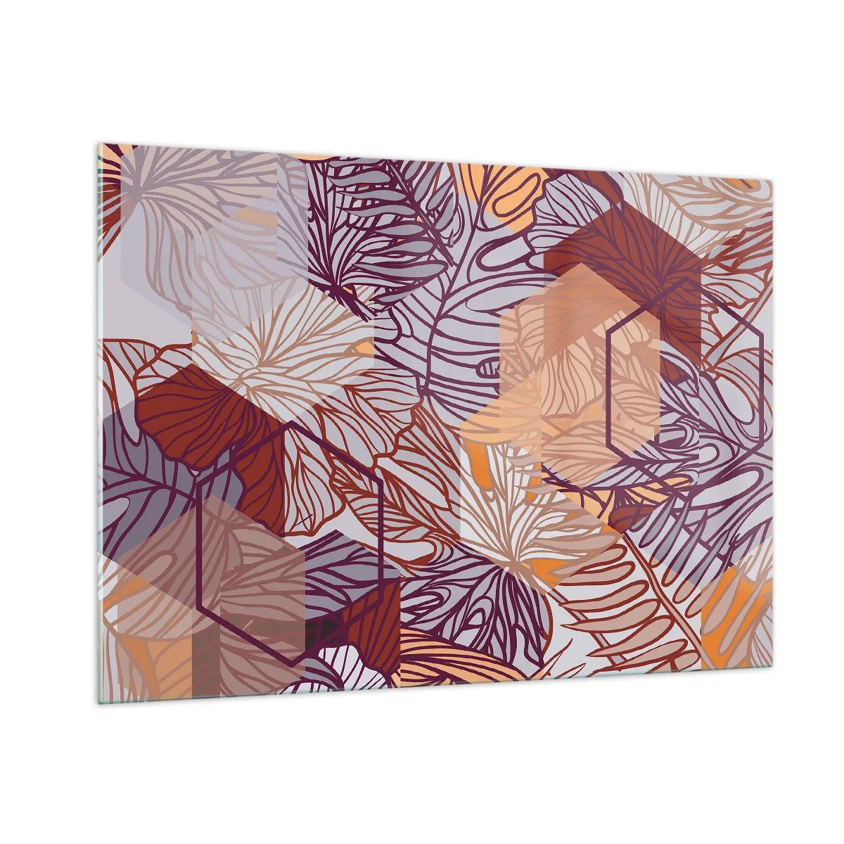 Tablou pe sticlă - Relația imposibilă dintre geometrie și natură - 100x70 cm