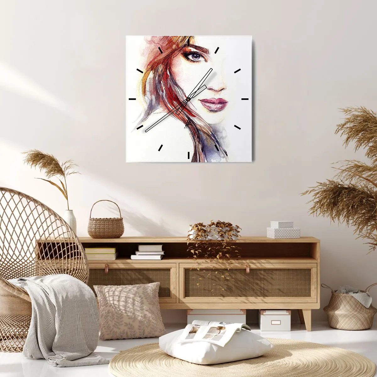 Ceas de perete - Ceas pe sticlă - Vademecum - urmărește-mă - 40x40 cm