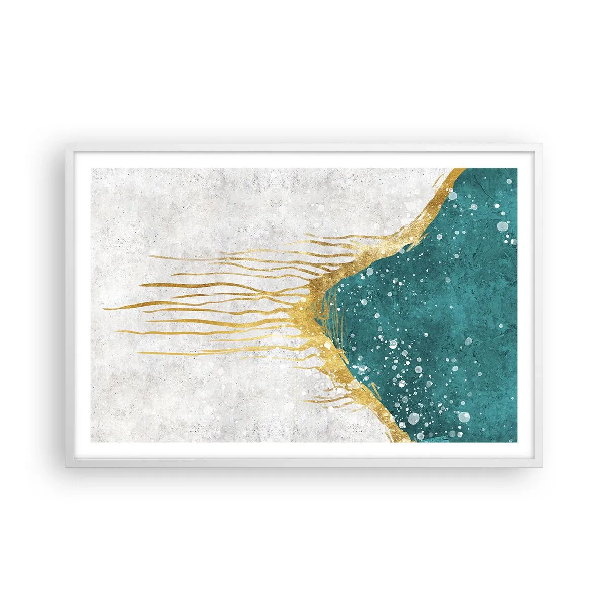 Poster în ramă albă - Mareea de aur - 91x61 cm