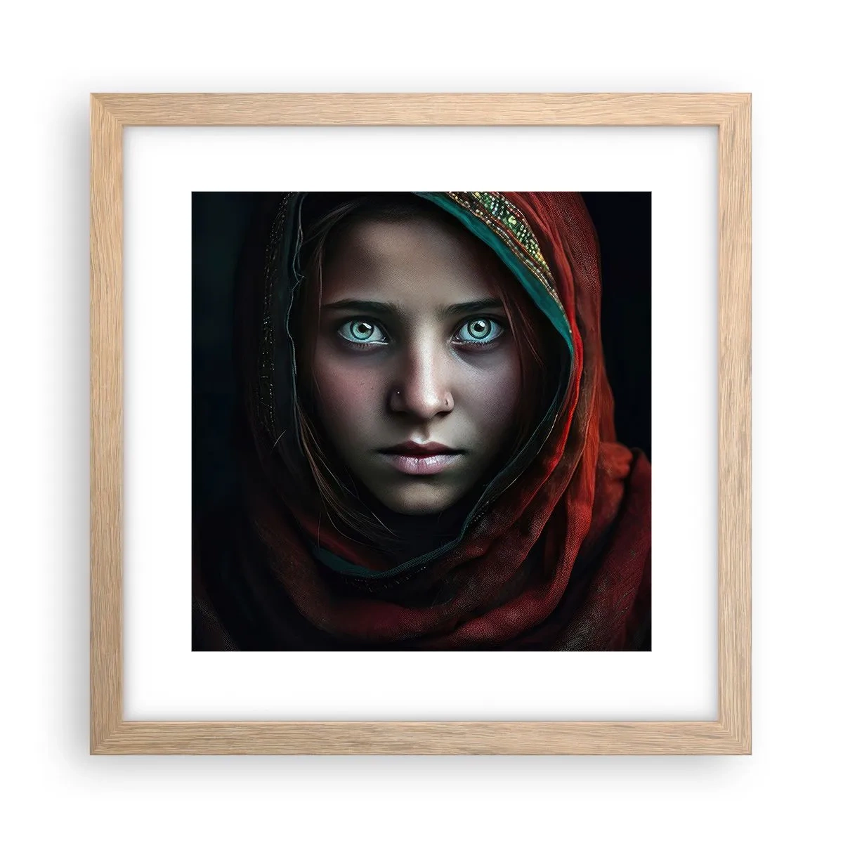 Poster în ramă de stejar deschis - Prințesa orientală - 30x30 cm