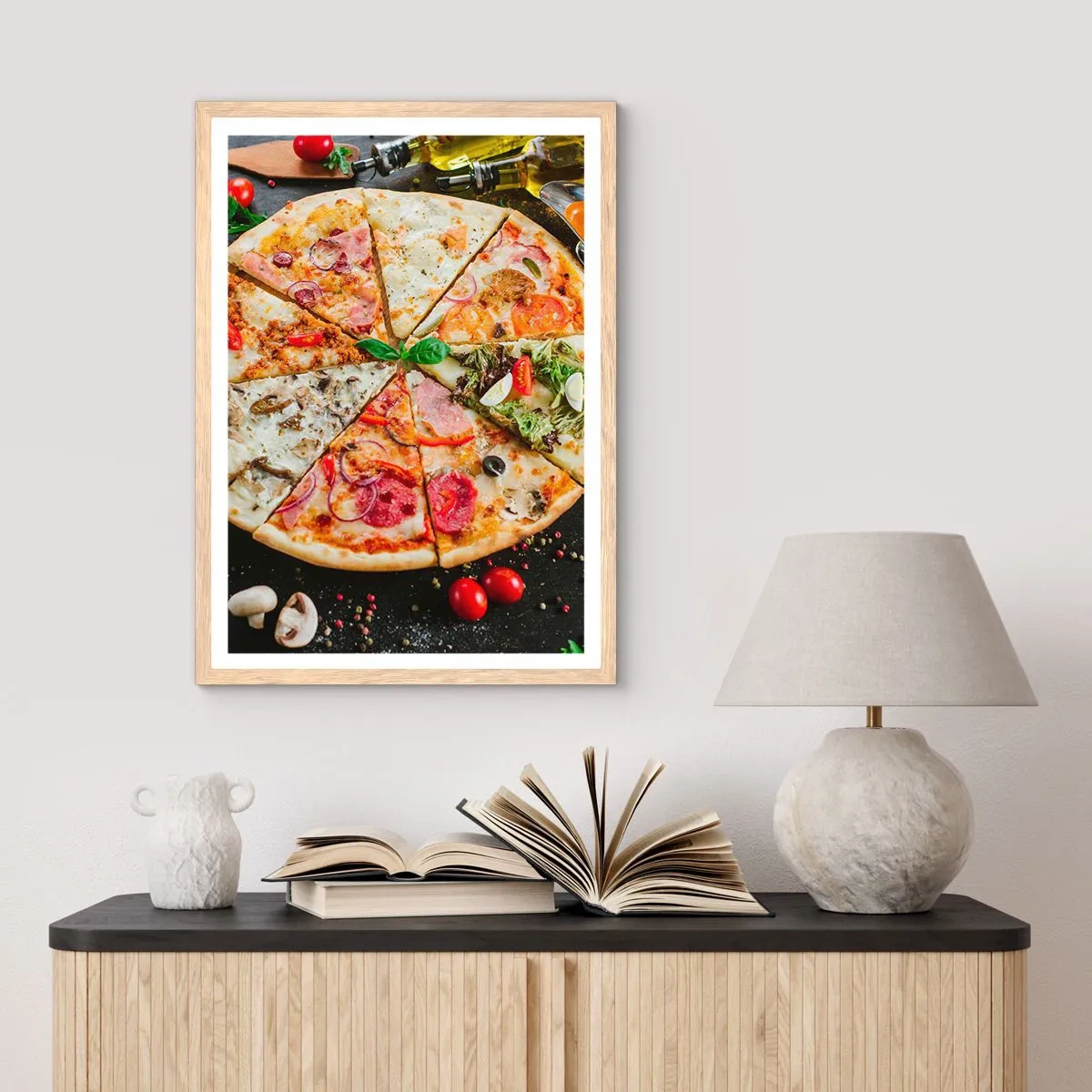 Poster în ramă de stejar deschis - Un evantai de arome - 50x70 cm