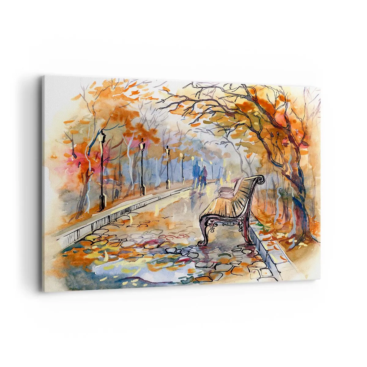 Tablou pe pânză - Pășim împreună în toamnă - 100x70 cm