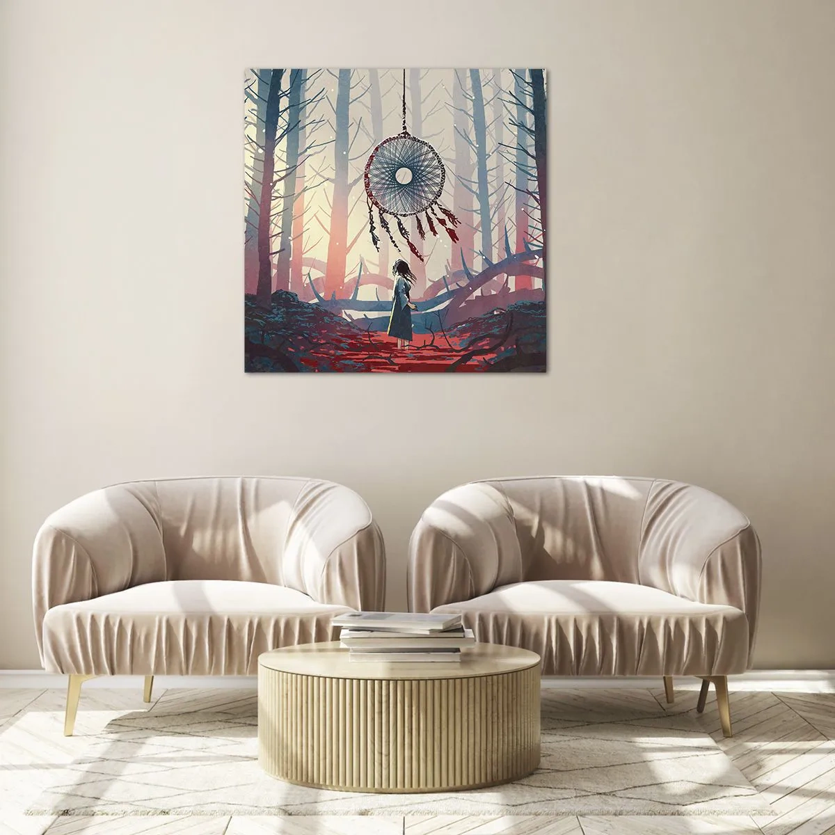 Tablou pe sticlă - Ritualul secret al fericirii - 40x40 cm