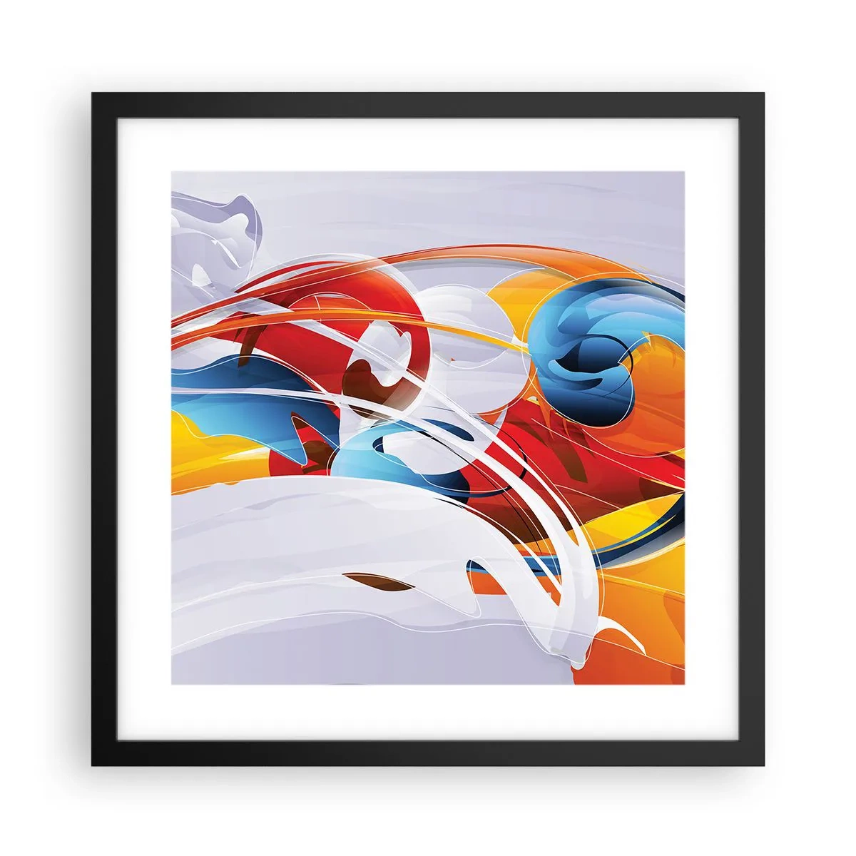 Poster în ramă neagră - Dansul elementelor - 40x40 cm