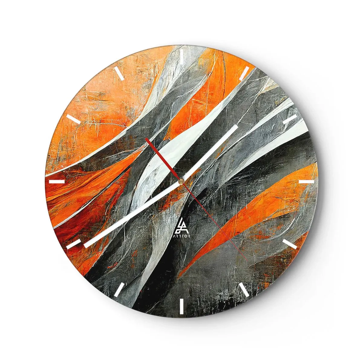 Ceas de perete - Ceas pe sticlă - Căldură și frig - 40x40 cm