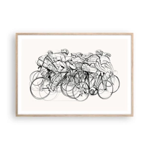 Poster în ramă de stejar deschis - Mână în mână - 100x70 cm