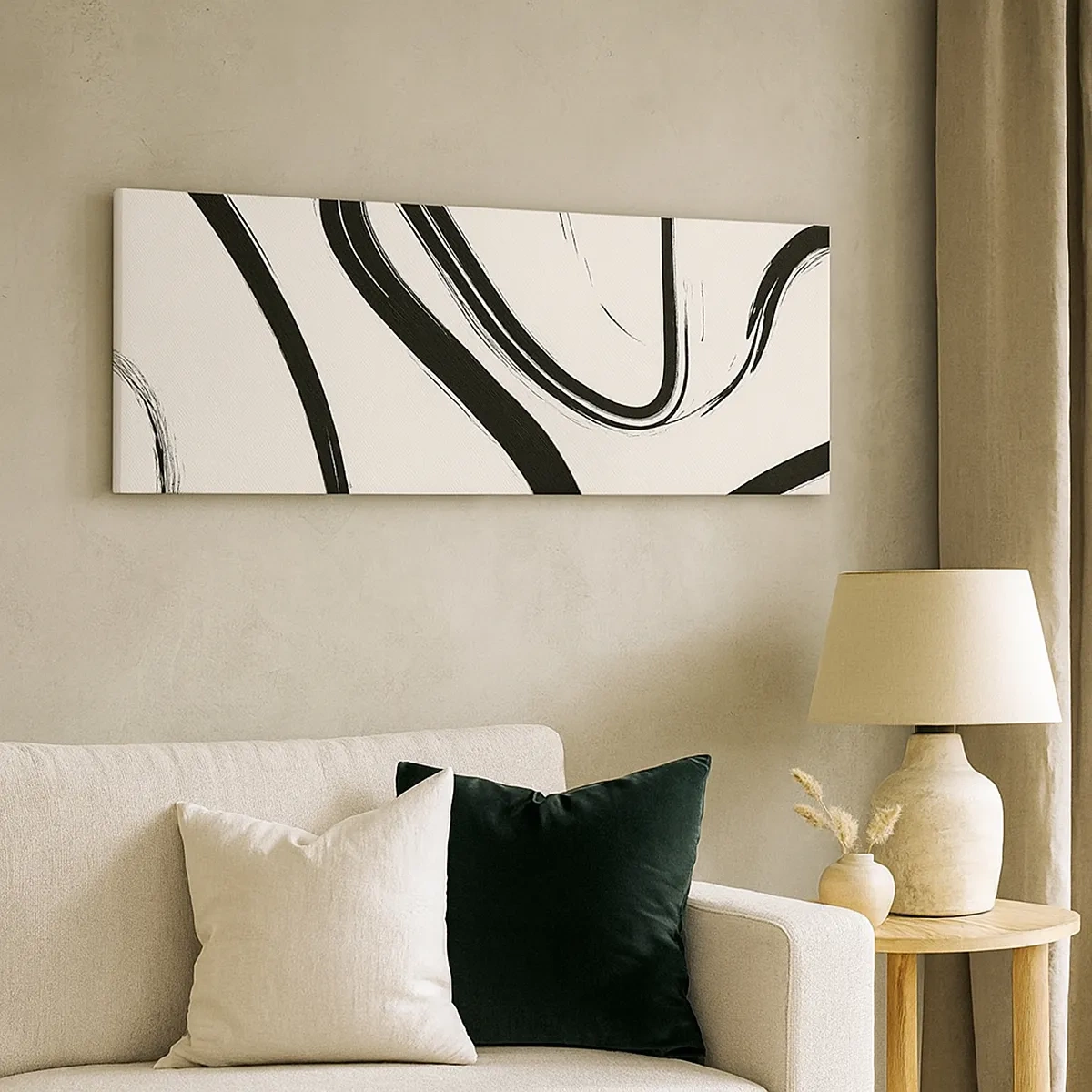 Tablou pe pânză - Capriciu în alb și negru - 30x30 cm