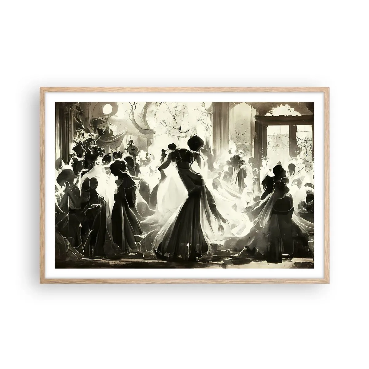 Poster în ramă de stejar deschis - Marea mascaradă - 91x61 cm