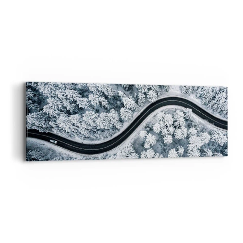 Tablou pe pânză - Prin pădurea de iarnă - 90x30 cm