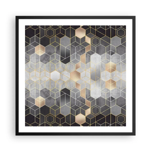 Poster în ramă neagră - Compoziție diamantată - 60x60 cm