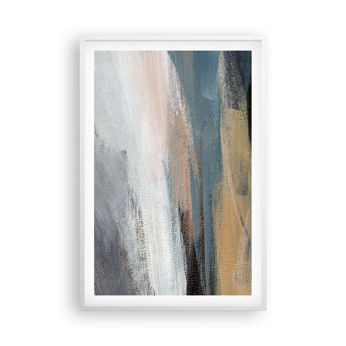 Poster în ramă albă - Abstracție: peisaj nordic - 61x91 cm