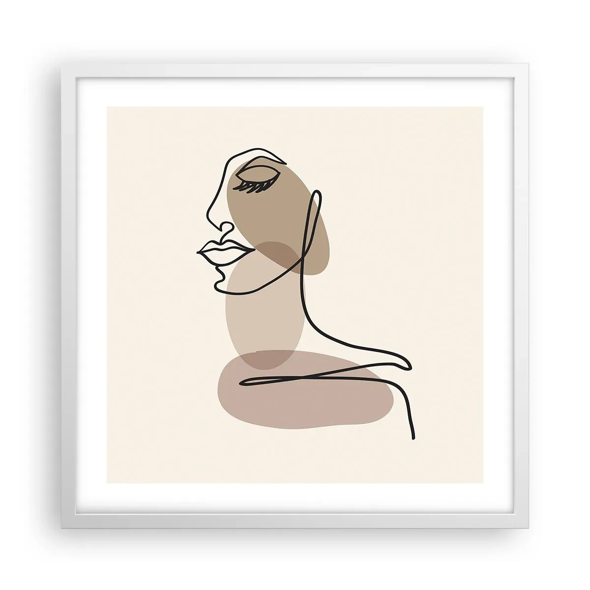 Poster în ramă albă - Ascultându-se pe sine - 50x50 cm