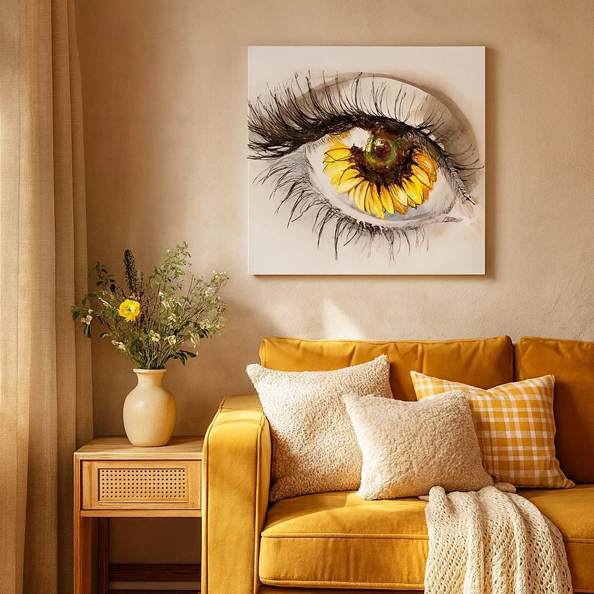 Tablou pe pânză - O privire la fel de fierbinte ca vara - 30x30 cm