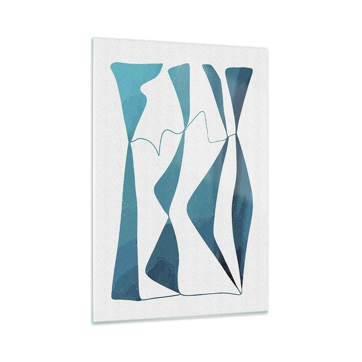 Tablou pe sticlă - Abstracție: relație turcoaz - 80x120 cm