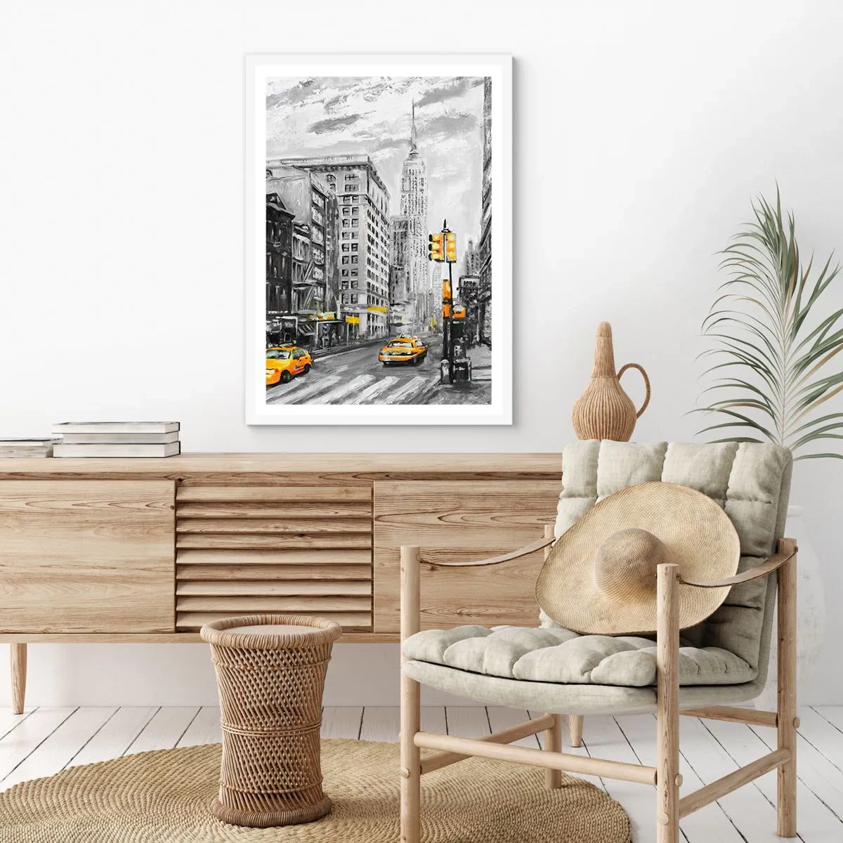 Poster în ramă albă - O poveste din New York - 70x100 cm