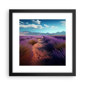 Poster în ramă neagră - Câmpuri parfumate - 30x30 cm