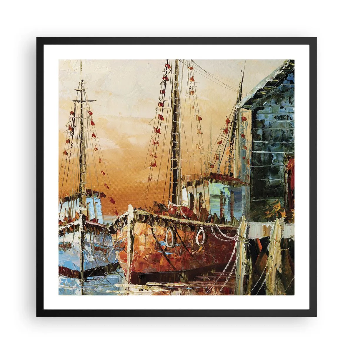 Poster în ramă neagră - Întoarcere pașnică - 60x60 cm