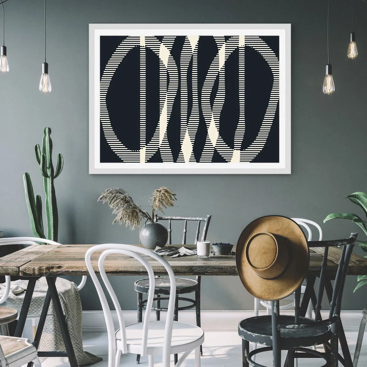 Poster în ramă albă - Încercare de străpungere a întunericului - 40x30 cm