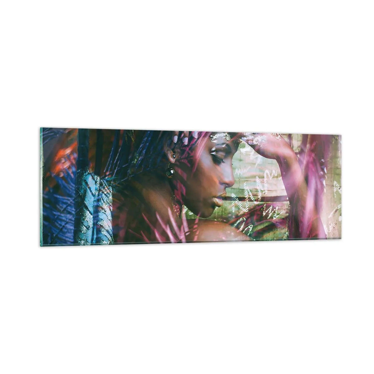 Tablou pe sticlă - Mama Natură în junglă - 90x30 cm