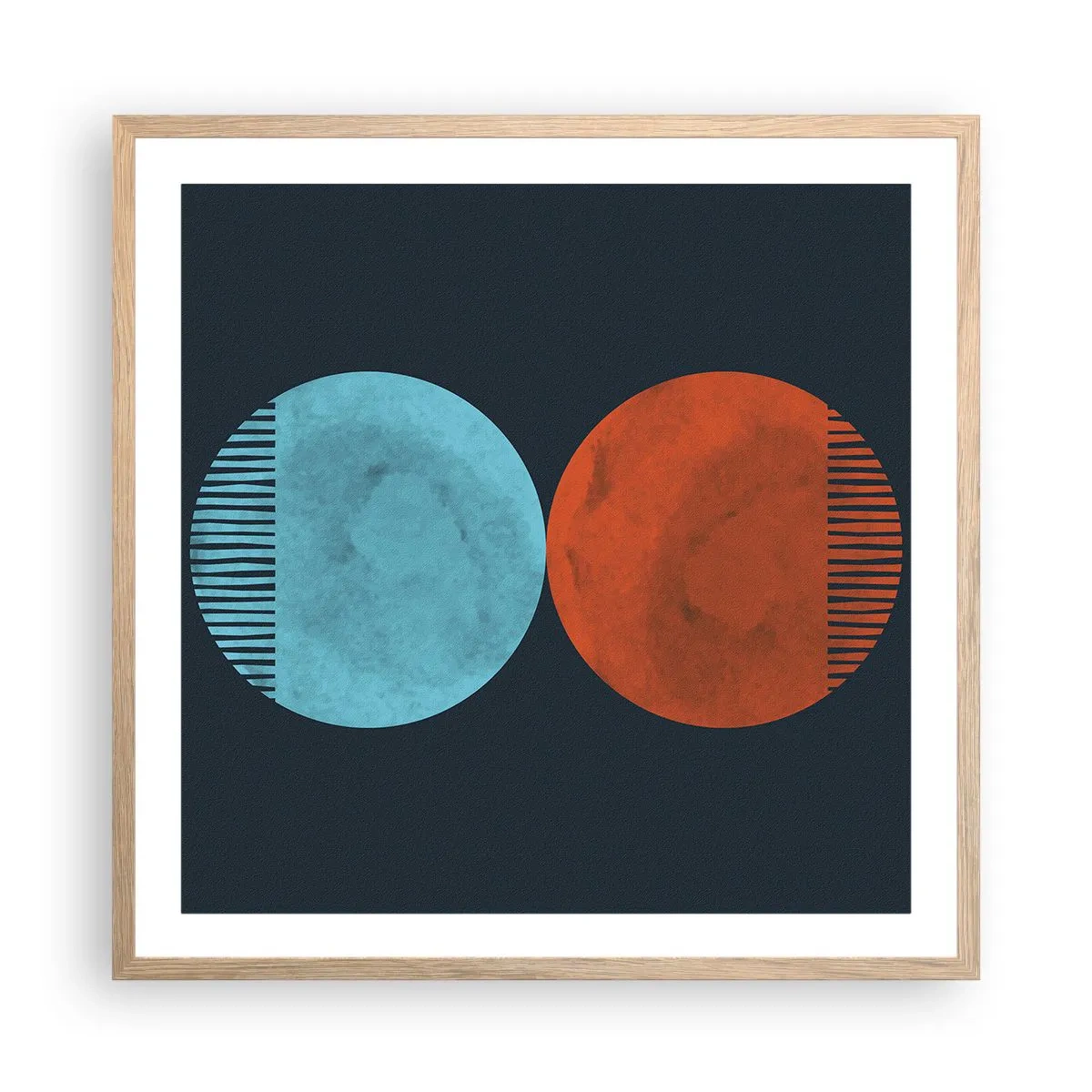 Poster în ramă de stejar deschis - Doar geometrie? - 60x60 cm