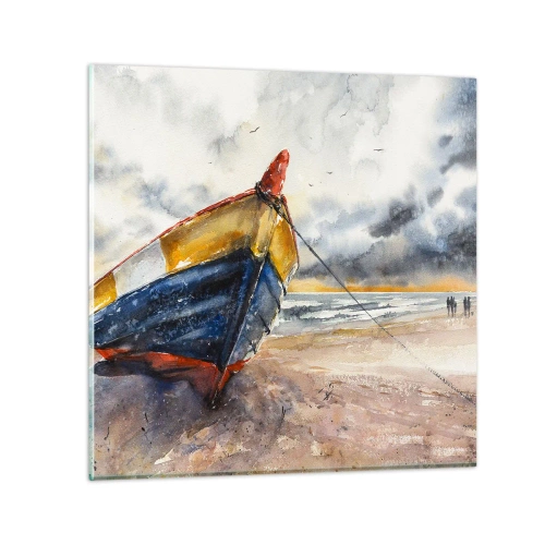 Tablou pe sticlă - Se odihnește pe țărm - 50x50 cm