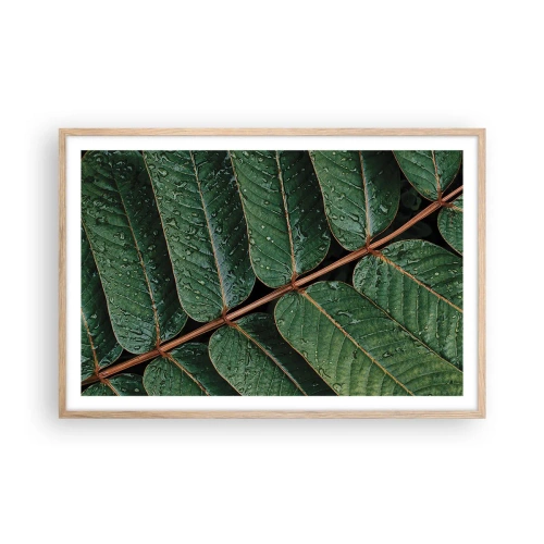 Poster în ramă de stejar deschis - Într-un ritm verde - 91x61 cm