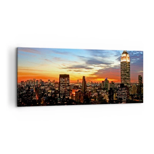 Tablou pe pânză - O noapte americană luminoasă - 100x40 cm