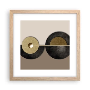 Poster în ramă de stejar deschis - Variații în jurul unui cerc - 30x30 cm