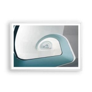 Poster în ramă albă - Până la fundul albastrului - 91x61 cm