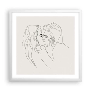Poster în ramă albă - Încurcați în sentimente - 50x50 cm