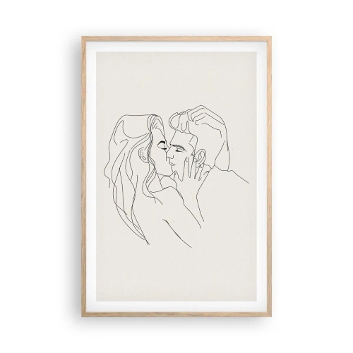 Poster în ramă de stejar deschis - Încurcați în sentimente - 61x91 cm