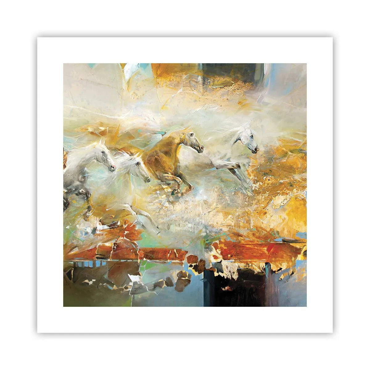 Poster - Galopând prin lumină - 40x40 cm