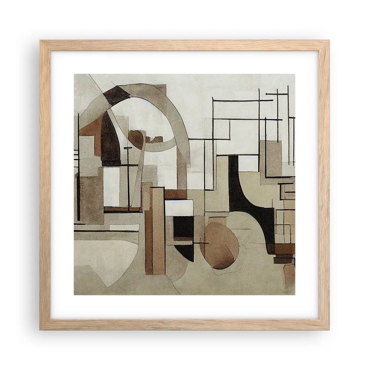 Poster în ramă de stejar deschis - Peisaj urban 2.0 - 40x40 cm