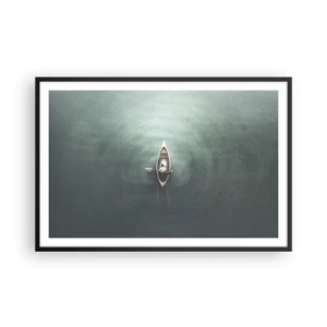 Poster în ramă neagră - Peste lacul luminat de lună - 91x61 cm