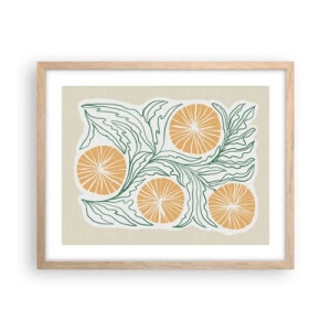 Poster în ramă de stejar deschis - Etnic cu o notă de abstracție - 50x40 cm