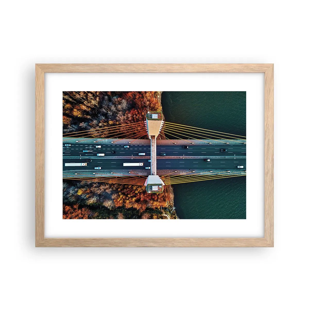 Poster în ramă de stejar deschis - Din pădure spre apă - 40x30 cm