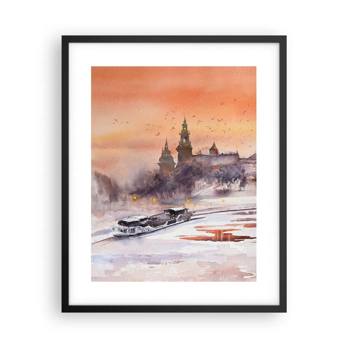 Poster în ramă neagră - Apus de soare regal - 40x50 cm