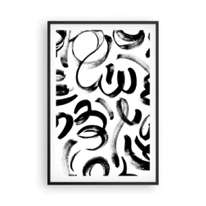 Poster în ramă neagră - Negru pe alb - 61x91 cm